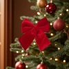 Velvet bow Christmas decorations, handcrafted hanging ornaments, holiday fabric decorations, home decoration gifts, indoor home decoration, outdoor decoration, clothes and accessories details Picture